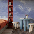 Intaglio Clouds, Periwinkle Mural Wallpaper - room preview 04