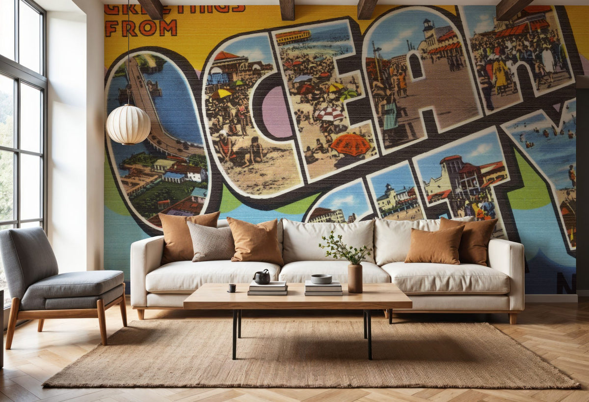 Greetings From Ocean City Mural Wallpaper - room preview 04
