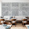 Flower Collection, Gray Mural Wallpaper - room preview 04