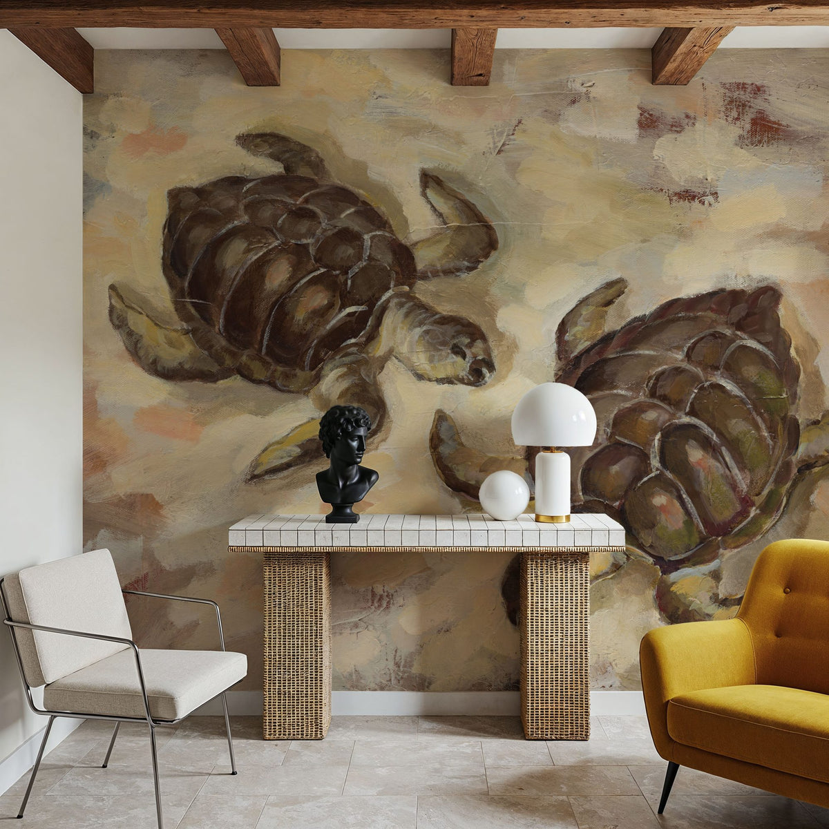 Sea Turtles on the Sand Mural Wallpaper - room preview 04