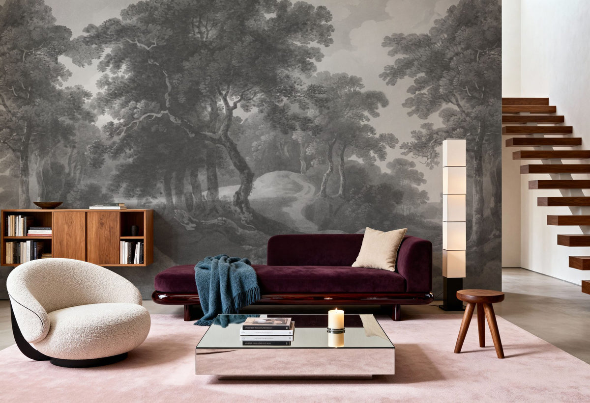 Historic Lands, Stone Gray Mural Wallpaper - room preview 04