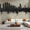 The Hauge Netherlands Skyline Concrete Mural Wallpaper - room preview 04
