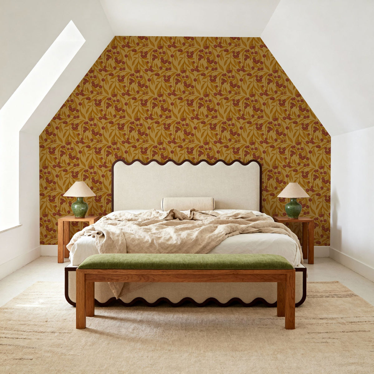 Autumn Berries, Rustic Mural Wallpaper - room preview 04