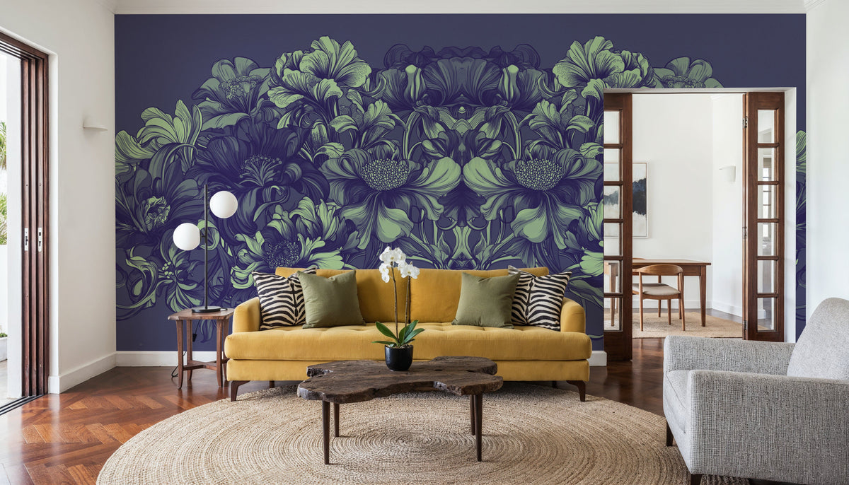Scandi Flower V Mural Wallpaper - room preview 04