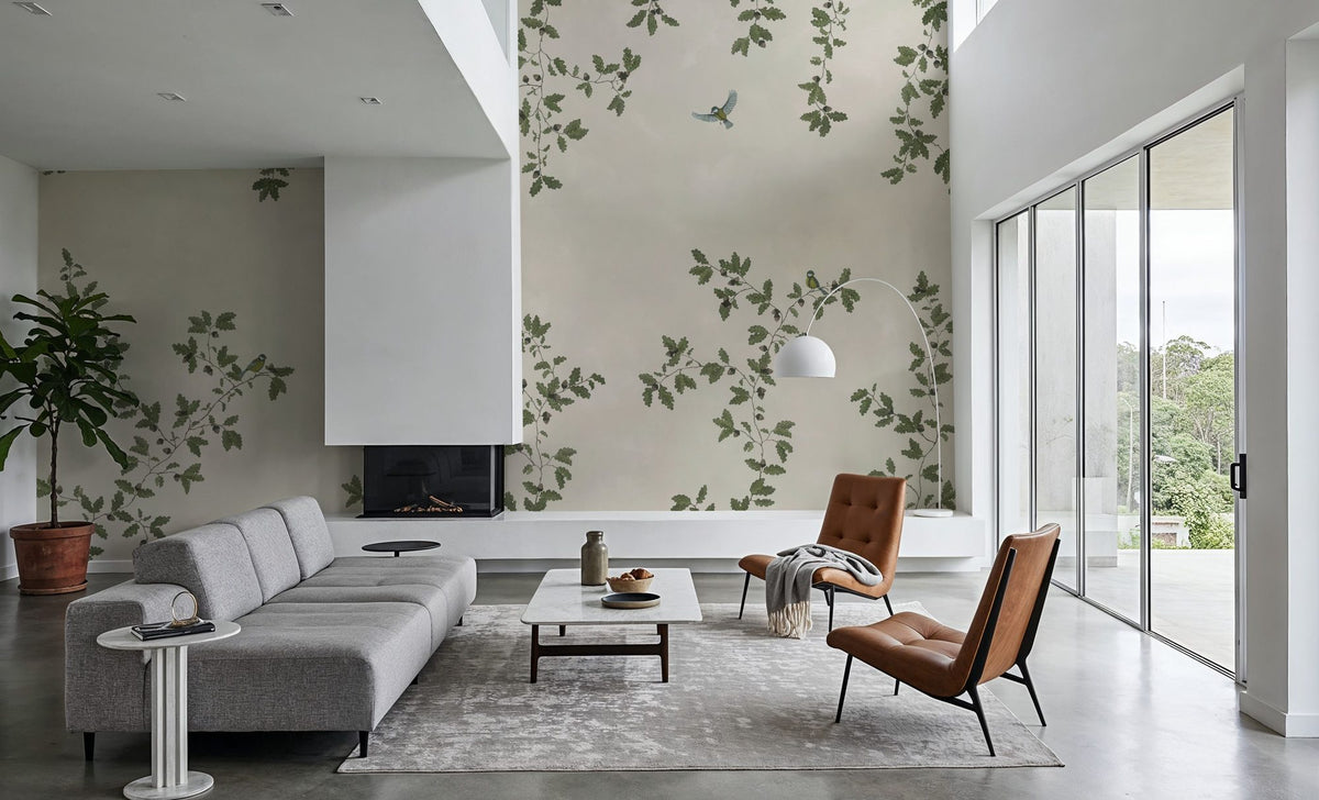Oak Hollow, Cream Mural Wallpaper - room preview 04