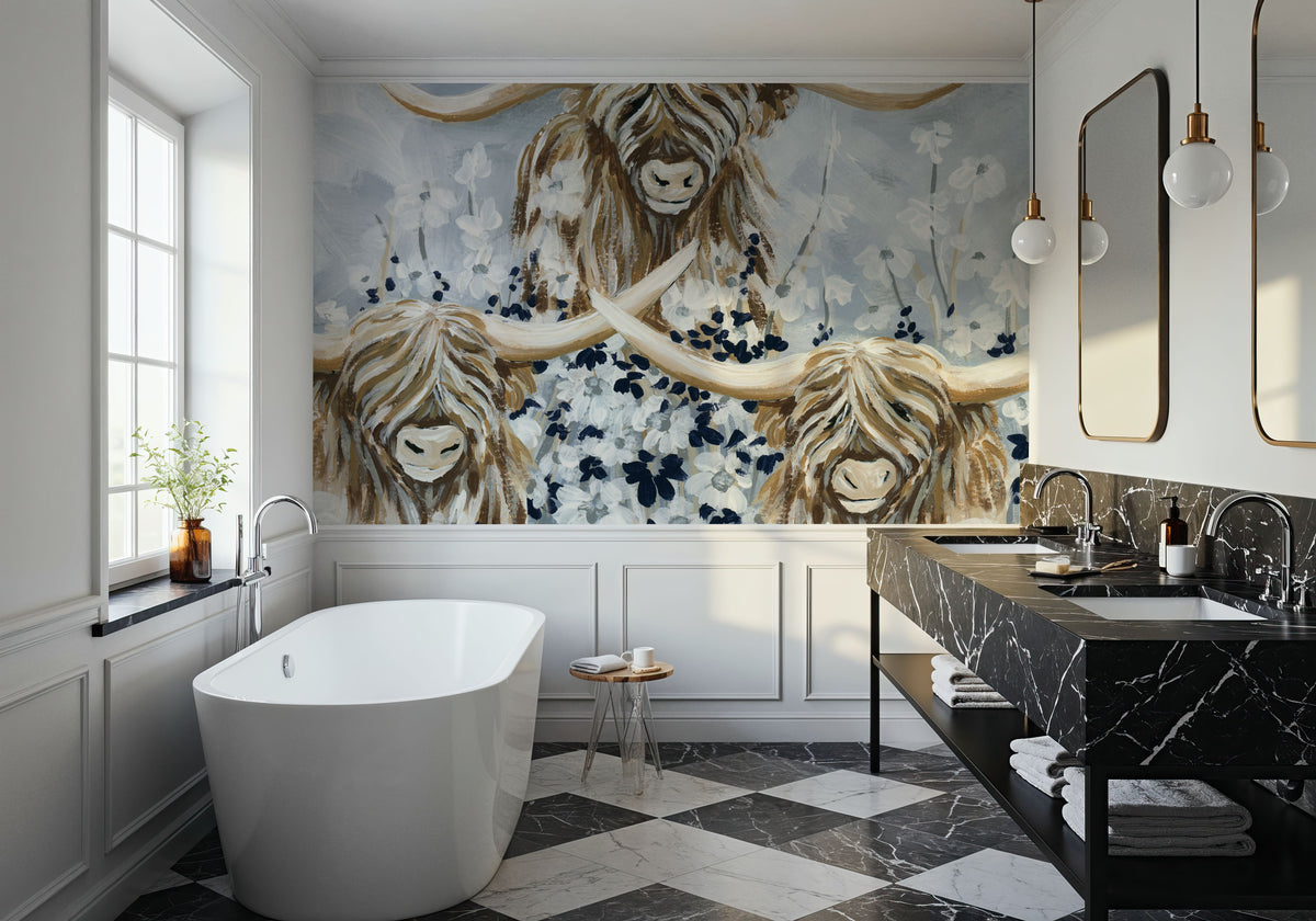 Highlands in the Meadow Mural Wallpaper - room preview 04