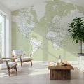 World Map Cities - Xolani Mural Wallpaper - room preview 04