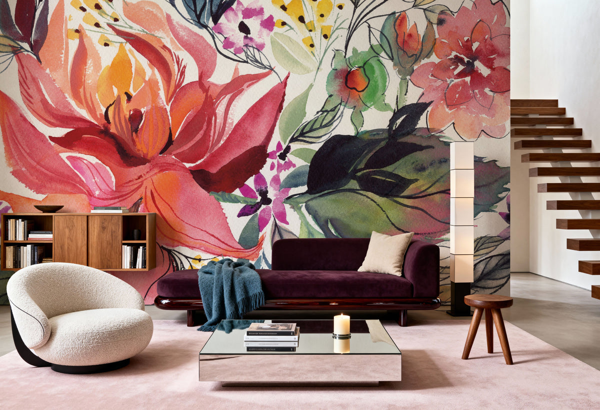 Flame Floral Mural Wallpaper - room preview 04