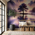 Whispers of Dawn on a Misty Lake Solitude Mural Wallpaper - room preview 04