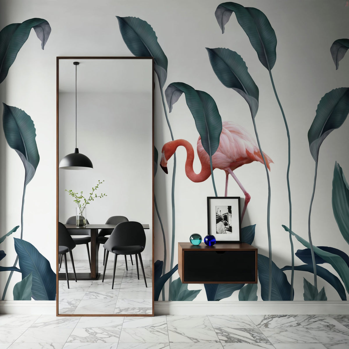 Dwellpaper Shy Flamingos Mural Wallpaper image 4