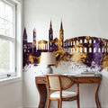 Nîmes France Skyline Purple & Gold Mural Wallpaper - room preview 04