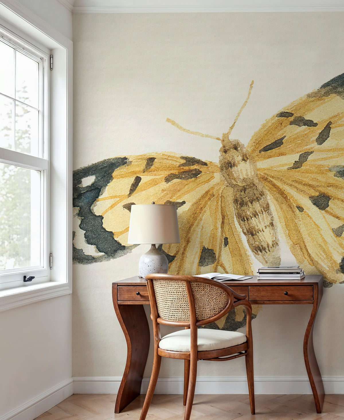 Honeybloom Butterfly II Mural Wallpaper - room preview 04
