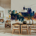 Toronto Canada Skyline Blue & Bronze Mural Wallpaper - room preview 04