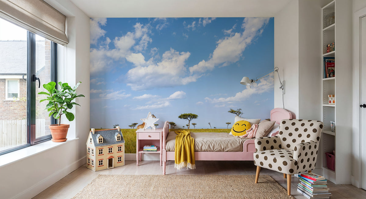 Giraffe Walk Mural Wallpaper - room preview 04
