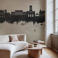 Saint-Étienne France Skyline Concrete Mural Wallpaper - room preview 04