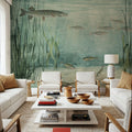 Lake Underwater Life with Pike, Light Mural Wallpaper - room preview 04