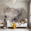 Peekaboo Baby Elephant Mural Wallpaper - room preview 04