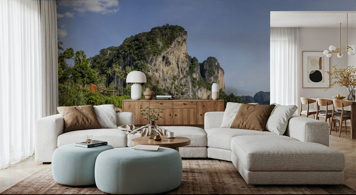 Tropical Cliff Paradise Mural Wallpaper - room preview 04