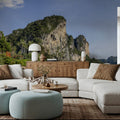 Tropical Cliff Paradise Mural Wallpaper - room preview 04