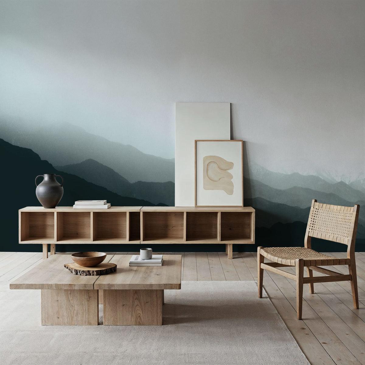 Virgin Mountains Blue Mural Wallpaper - room preview 04