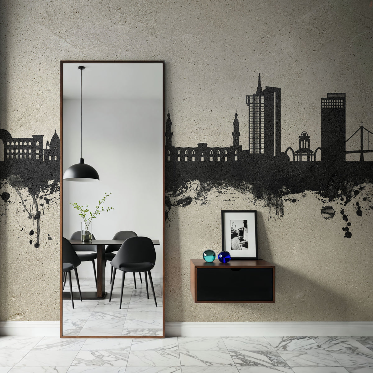 Khartoum Sudan Skyline Concrete Mural Wallpaper - room preview 04