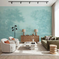 Riverbank Oak Landscape, Seafoam Mural Wallpaper - room preview 04
