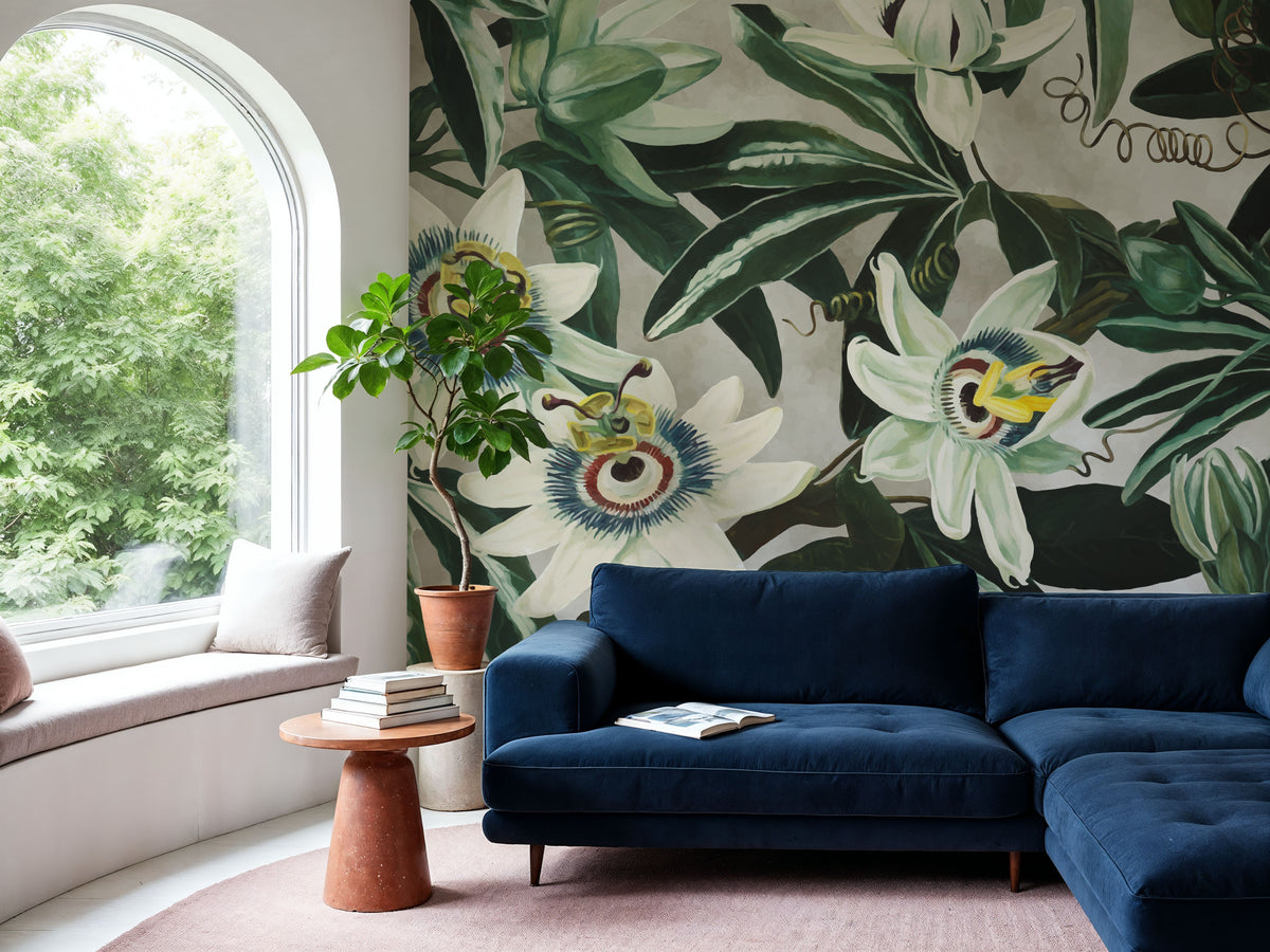 Passion Flowers Mural Wallpaper - room preview 04