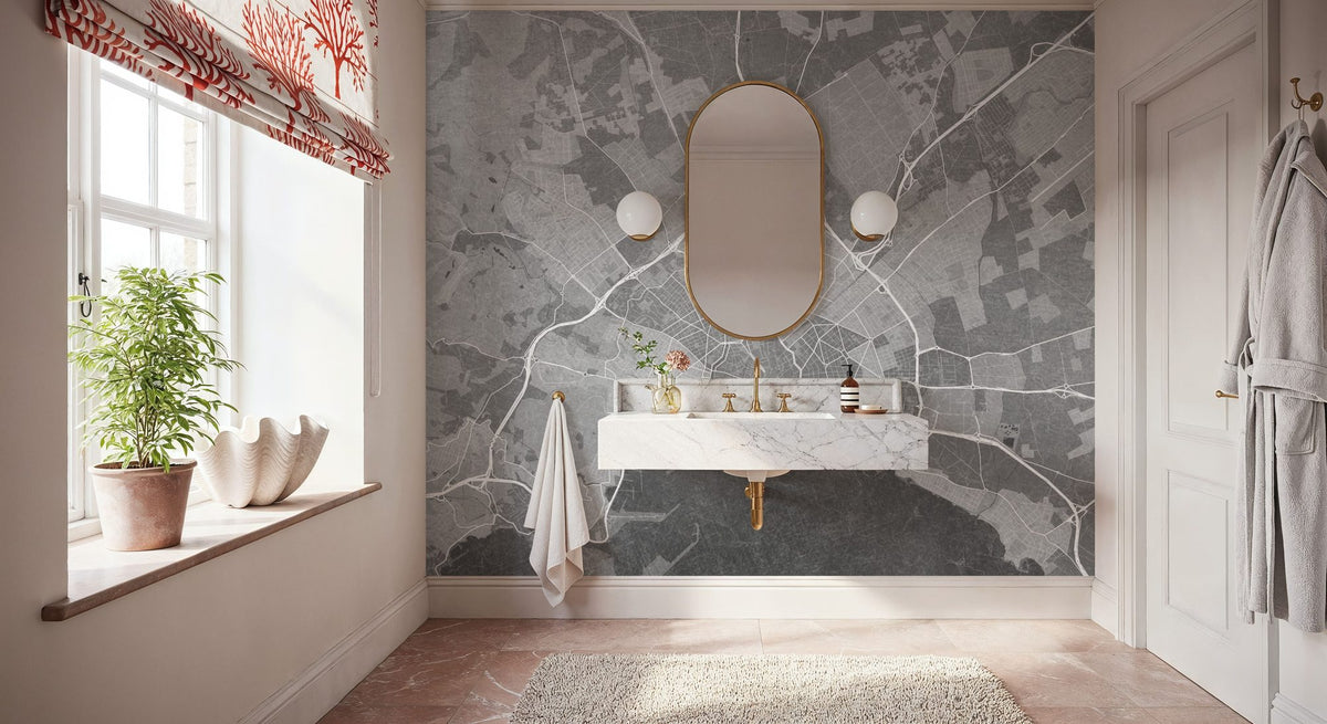 Palma De Mallorca Grey Mural Wallpaper - room preview 04