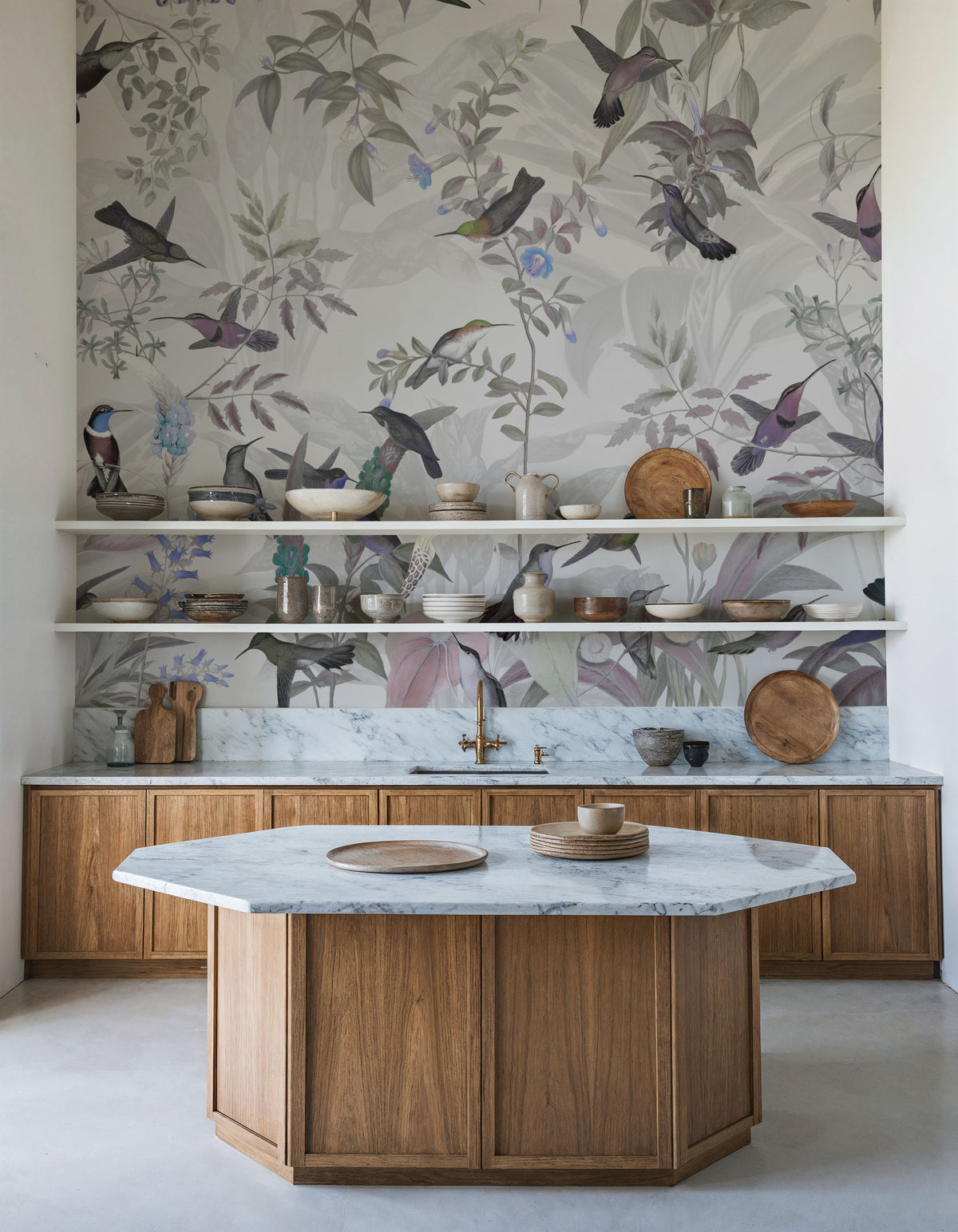 Birds Everywhere Green Mural Wallpaper - room preview 04