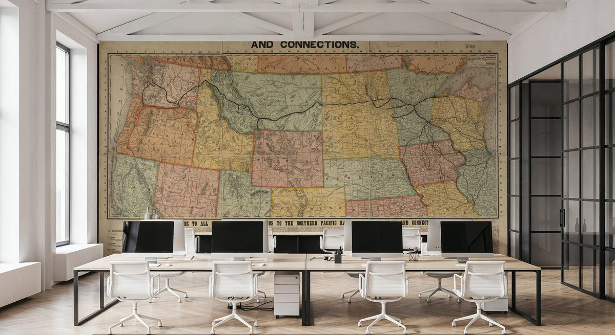 Northern Pacific Railroad Mural Wallpaper - room preview 04
