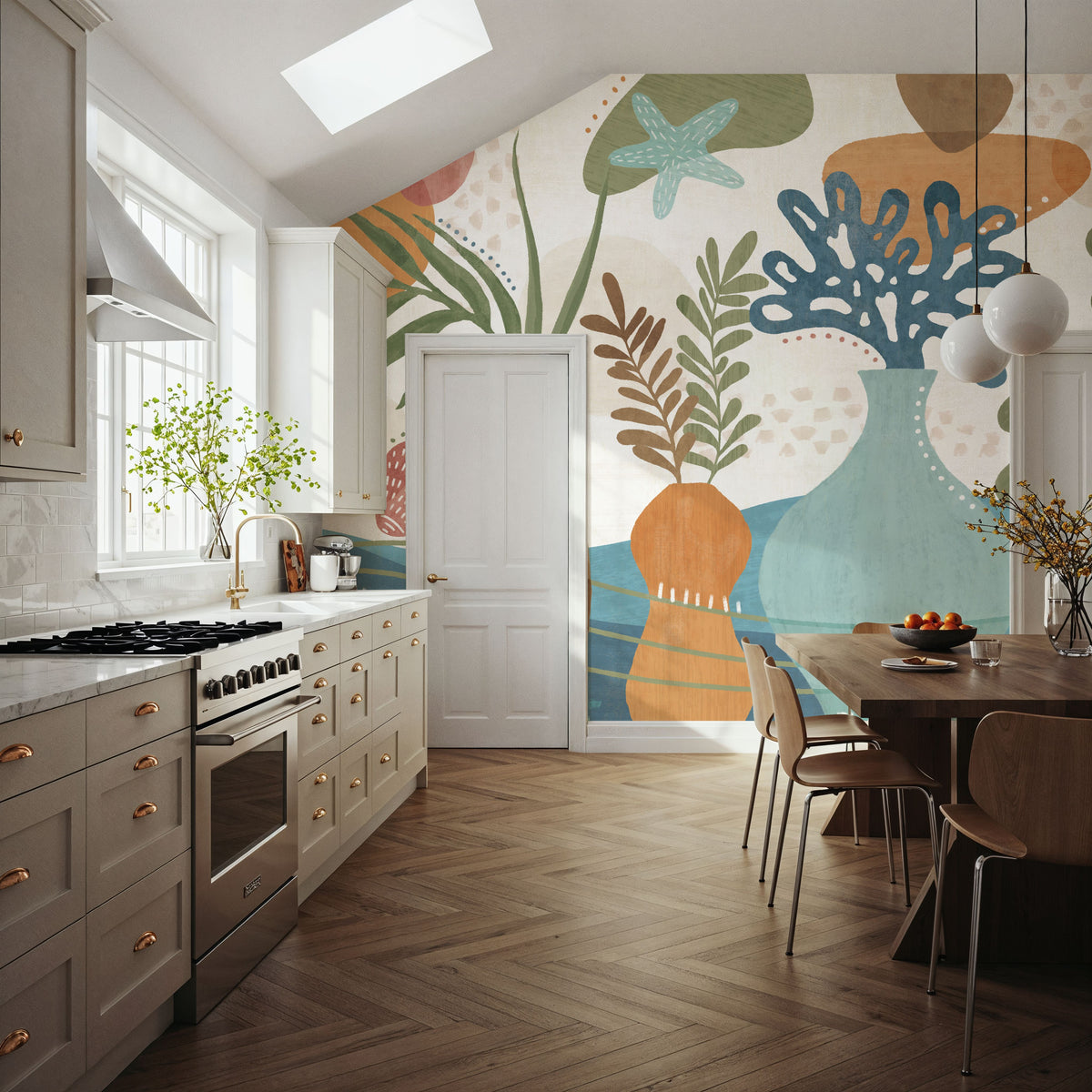 Coastal Flowers Mural Wallpaper - room preview 04