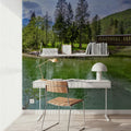 Mountain Bridge Serenity Mural Wallpaper - room preview 04