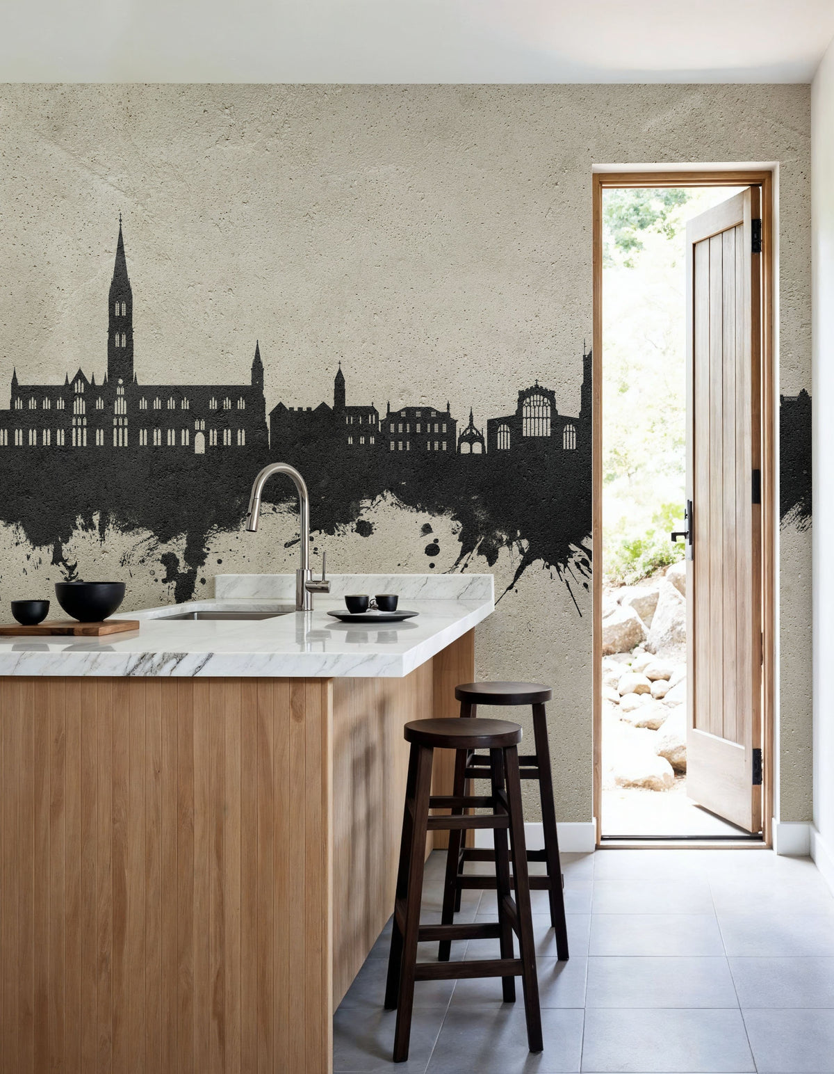 Salisbury England Skyline Concrete Mural Wallpaper - room preview 04