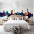 Hannover Germany Skyline Blue & Bronze Mural Wallpaper - room preview 04