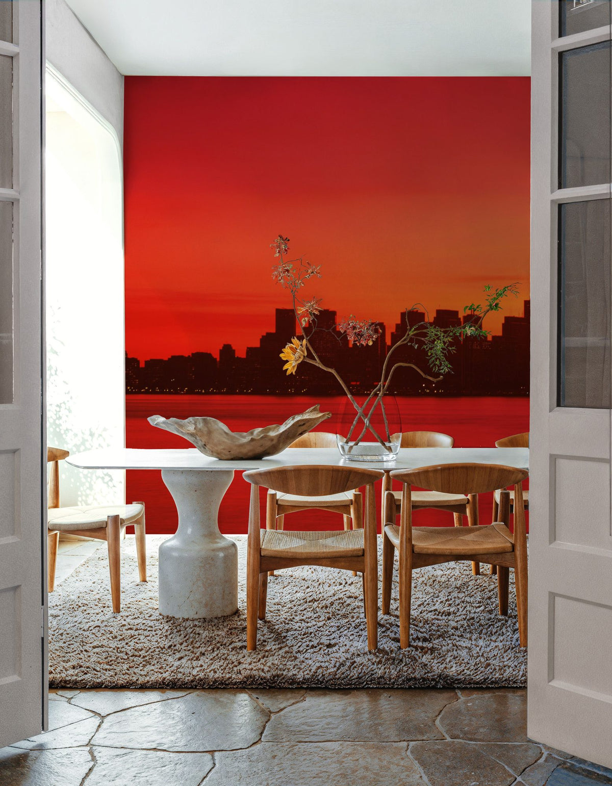 Crimson Bridge Horizon Mural Wallpaper - room preview 04