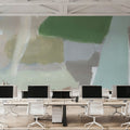 Spring Green Abstract Mural Wallpaper - room preview 04