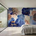 Big Blue Bloom Mural Wallpaper - room preview 04