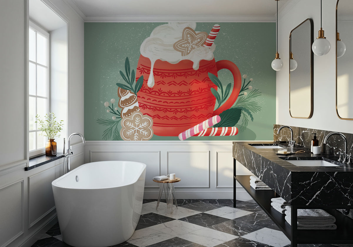 Home For the Holidays II Mural Wallpaper - Warm Tone - room preview 04