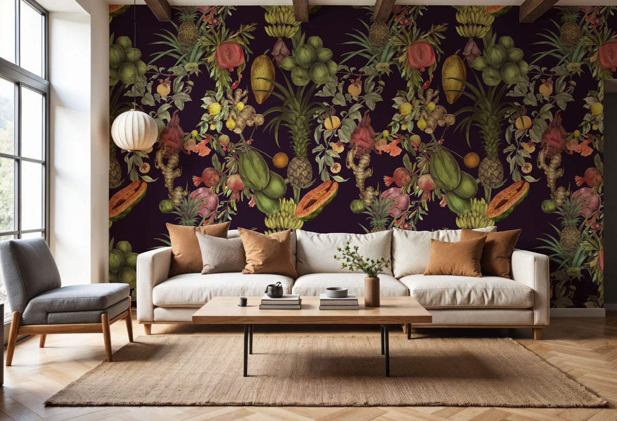 Juicy Fruits, Plum Mural Wallpaper - room preview 04