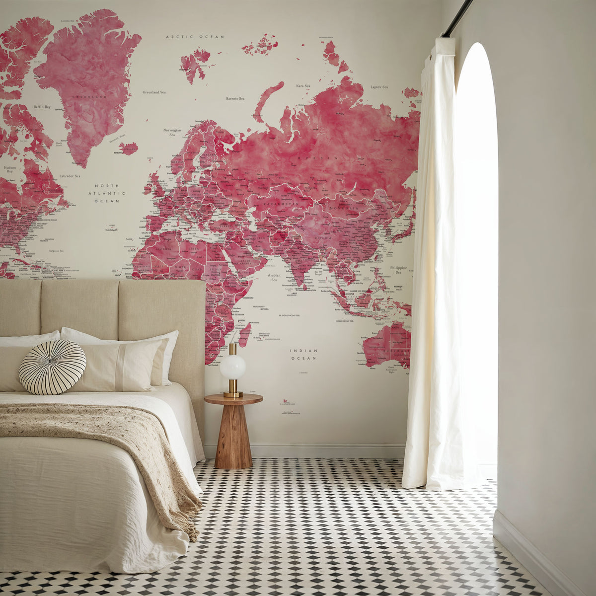 World Map Cities - Wanda Mural Wallpaper - room preview 04