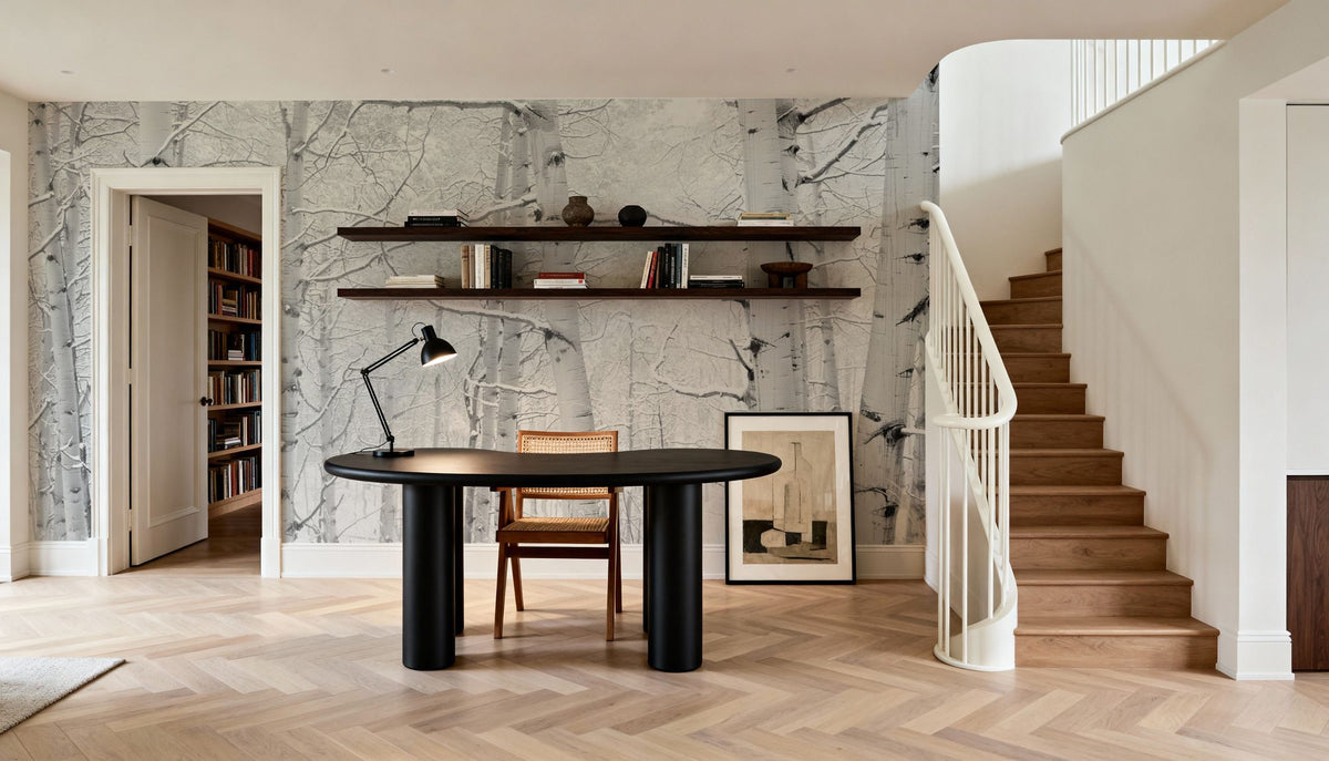 Frost-Kissed Birches Mural Wallpaper - room preview 04
