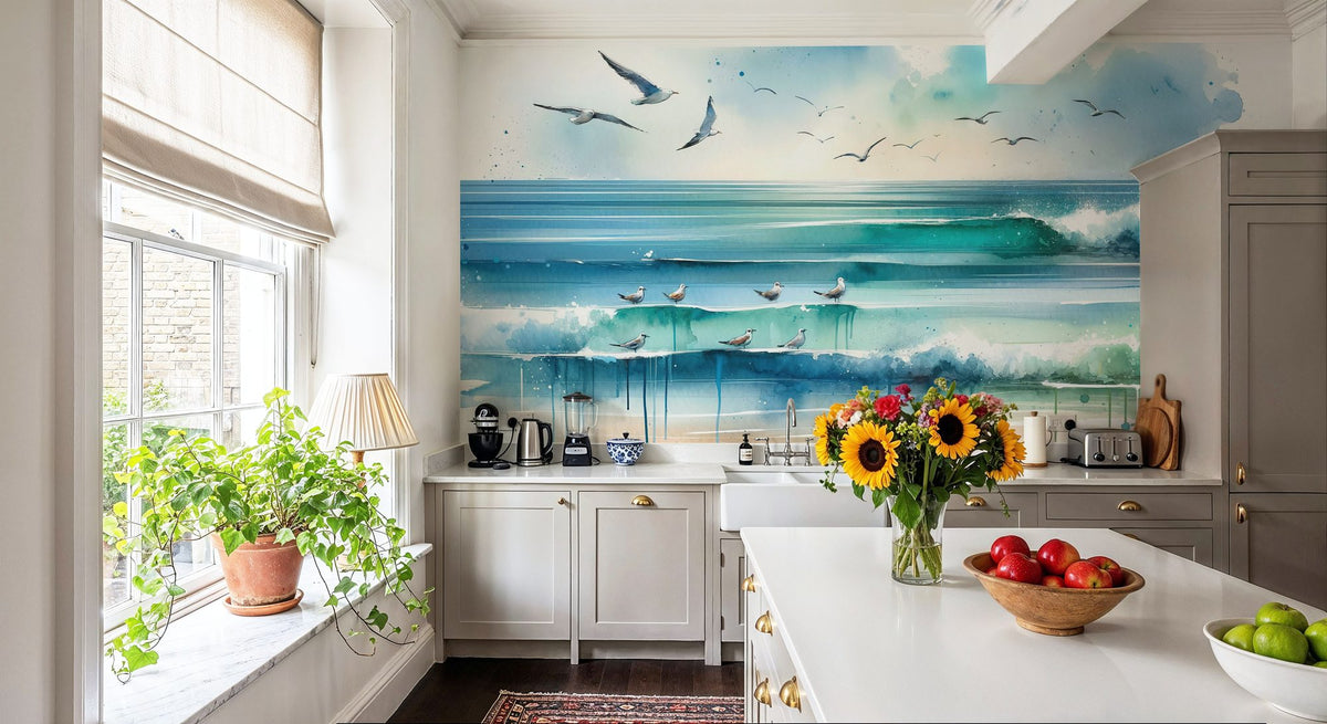 Serene Seascape Mural Wallpaper - room preview 04