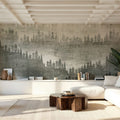 Mountainscape Silver Mural Wallpaper - room preview 04