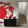 Kitschy Coastal Crab Mural Wallpaper - room preview 04