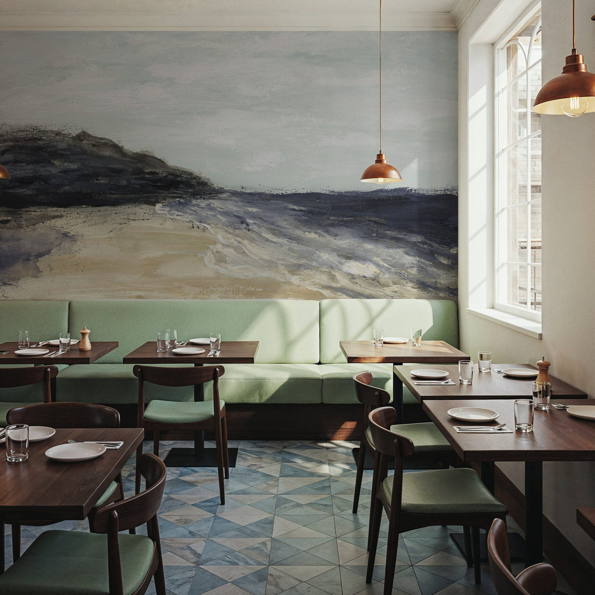 Sandy Shore Mural Wallpaper - room preview 04