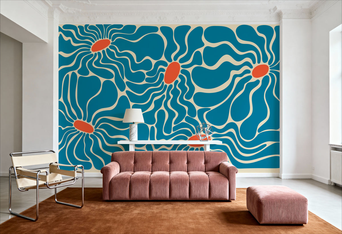 Fluid Flowers Mural Wallpaper - room preview 04