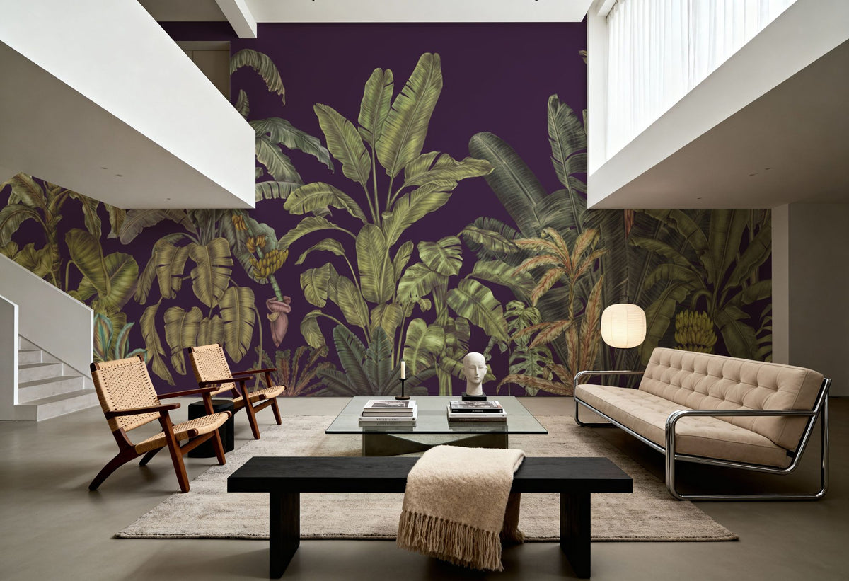 Madagascar Foliage, Plum Mural Wallpaper - room preview 04