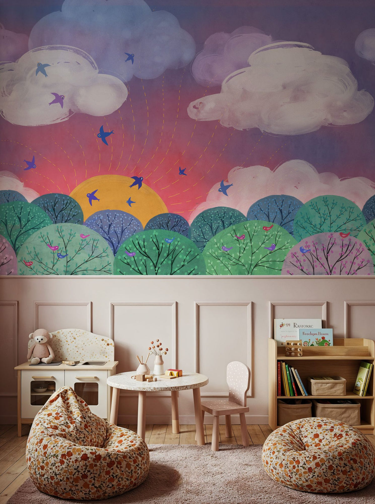 Sunset Landscape Mural Wallpaper - room preview 04