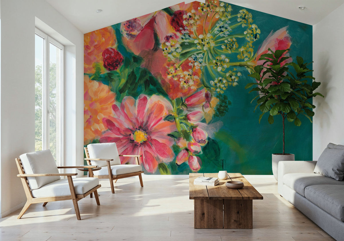 June Blooms Mural Wallpaper - room preview 04