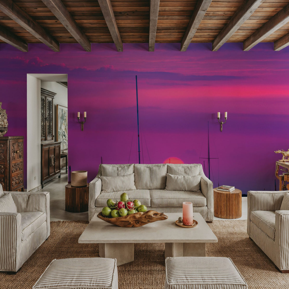 Boat Sunset Mural Wallpaper - room preview 04